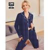 Ekouaer Pajamas Women’s Long Sleeve Sleepwear Soft Button Down Loungewear Pjs Lounge Set Nightwear XS-XXL(Navy With White Dots)