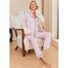 Ekouaer Pajamas Women’s Long Sleeve Sleepwear Soft Button Down Loungewear Pjs Lounge Set Nightwear XS-XXL(Pink With Black Dots)