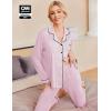 Ekouaer Pajamas Women’s Long Sleeve Sleepwear Soft Button Down Loungewear Pjs Lounge Set Nightwear XS-XXL(Pink With Black Dots)