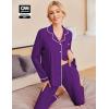 Ekouaer Pajamas Women’s Long Sleeve Sleepwear Soft Button Down Loungewear Pjs Lounge Set Nightwear XS-XXL(Purple)
