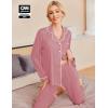 Ekouaer Pajamas Women’s Long Sleeve Sleepwear Soft Button Down Loungewear Pjs Lounge Set Nightwear XS-XXL(Purple Red)
