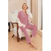 Ekouaer Pajamas Women’s Long Sleeve Sleepwear Soft Button Down Loungewear Pjs Lounge Set Nightwear XS-XXL(Purple Red)