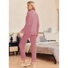 Ekouaer Pajamas Women’s Long Sleeve Sleepwear Soft Button Down Loungewear Pjs Lounge Set Nightwear XS-XXL(Purple Red)