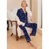 Ekouaer Pajamas Women’s Long Sleeve Sleepwear Soft Button Down Loungewear Pjs Lounge Set Nightwear XS-XXL(Stars Pattern – Navy)