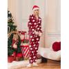Ekouaer Pajamas Women’s Long Sleeve Sleepwear Soft Button Down Loungewear Pjs Lounge Set Nightwear XS-XXL(Teddy Wine)