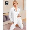 Ekouaer Pajamas Women’s Long Sleeve Sleepwear Soft Button Down Loungewear Pjs Lounge Set Nightwear XS-XXL(White)