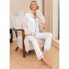 Ekouaer Pajamas Women’s Long Sleeve Sleepwear Soft Button Down Loungewear Pjs Lounge Set Nightwear XS-XXL(White)