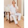 Ekouaer Pajamas Women’s Long Sleeve Sleepwear Soft Button Down Loungewear Pjs Lounge Set Nightwear XS-XXL(White With Black Dots)