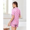 Ekouaer Pajamas for Women Set Button Up Sleepwear 2 Piece Pjs Lounge Set Short Sleeve Nightwear(Bow)