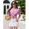 Ekouaer Pajamas for Women Set Button Up Sleepwear 2 Piece Pjs Lounge Set Short Sleeve Nightwear(Bow)