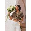 Ekouaer Pajamas for Women Set Button Up Sleepwear 2 Piece Pjs Lounge Set Short Sleeve Nightwear(Brown Leopard)