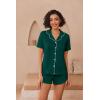 Ekouaer Pajamas for Women Set Button Up Sleepwear 2 Piece Pjs Lounge Set Short Sleeve Nightwear(Green)