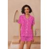 Ekouaer Pajamas for Women Set Button Up Sleepwear 2 Piece Pjs Lounge Set Short Sleeve Nightwear(Hot Leopard)