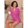 Ekouaer Pajamas for Women Set Button Up Sleepwear 2 Piece Pjs Lounge Set Short Sleeve Nightwear(Hot Leopard)