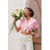 Ekouaer Pajamas for Women Set Button Up Sleepwear 2 Piece Pjs Lounge Set Short Sleeve Nightwear(Pink)