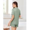 Ekouaer Pajamas for Women Set Button Up Sleepwear 2 Piece Pjs Lounge Set Short Sleeve Nightwear(Sage Green)