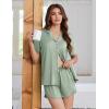 Ekouaer Pajamas for Women Set Button Up Sleepwear 2 Piece Pjs Lounge Set Short Sleeve Nightwear(Sage Green)