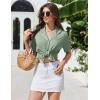 Ekouaer Pajamas for Women Set Button Up Sleepwear 2 Piece Pjs Lounge Set Short Sleeve Nightwear(Sage Green)