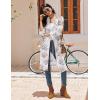 Ekouaer Robes for Women Waffle Knit Bathrobe Lightweight Kimono Robe Knee Length Loungewear with Pockets(Floral White)