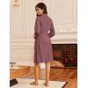 Ekouaer Robes for Women Waffle Knit Bathrobe Lightweight Kimono Robe Knee Length Loungewear with Pockets(Gray Purple)