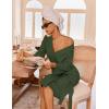 Ekouaer Robes for Women Waffle Knit Bathrobe Lightweight Kimono Robe Knee Length Loungewear with Pockets(Green)