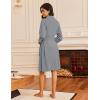 Ekouaer Robes for Women Waffle Knit Bathrobe Lightweight Kimono Robe Knee Length Loungewear with Pockets(Grey)