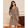 Ekouaer Robes for Women Waffle Knit Bathrobe Lightweight Kimono Robe Knee Length Loungewear with Pockets(Khaki)