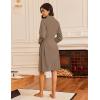 Ekouaer Robes for Women Waffle Knit Bathrobe Lightweight Kimono Robe Knee Length Loungewear with Pockets(Khaki)