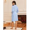 Ekouaer Robes for Women Waffle Knit Bathrobe Lightweight Kimono Robe Knee Length Loungewear with Pockets(Light Blue)
