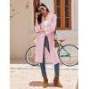 Ekouaer Robes for Women Waffle Knit Bathrobe Lightweight Kimono Robe Knee Length Loungewear with Pockets(Pink)