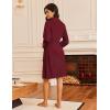 Ekouaer Robes for Women Waffle Knit Bathrobe Lightweight Kimono Robe Knee Length Loungewear with Pockets(Wine Red)