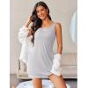 Ekouaer Sexy Tank Nightgowns for Women Side Slit Lingerie Dress Sleevesless Night Gowns S-XXL(Light Grey)
