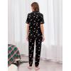 Ekouaer Women Pajama Set Short Sleeve Button Down Pjs Soft Comfy Sleepwear Nightwear with Jogger Pants(Black Cherry)