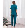 Ekouaer Women Pajama Set Short Sleeve Button Down Pjs Soft Comfy Sleepwear Nightwear with Jogger Pants(Blue Green)