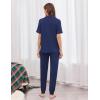 Ekouaer Women Pajama Set Short Sleeve Button Down Pjs Soft Comfy Sleepwear Nightwear with Jogger Pants(Navy Blue)