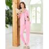 Ekouaer Women Pajama Set Short Sleeve Button Down Pjs Soft Comfy Sleepwear Nightwear with Jogger Pants(Pink)