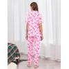 Ekouaer Women Pajama Set Short Sleeve Button Down Pjs Soft Comfy Sleepwear Nightwear with Jogger Pants(Pink Bow)