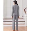 Ekouaer Women Pajamas Set Long Sleeve Sleepwear Button Down Pjs Soft 2 Piece Loungewear with Long Pants(A-grey)
