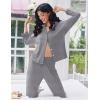 Ekouaer Women Pajamas Set Long Sleeve Sleepwear Button Down Pjs Soft 2 Piece Loungewear with Long Pants(A-grey)