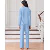 Ekouaer Women Pajamas Set Long Sleeve Sleepwear Button Down Pjs Soft 2 Piece Loungewear with Long Pants(A-light Blue)