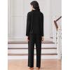 Ekouaer Women Pajamas Set Long Sleeve Sleepwear Button Down Pjs Soft 2 Piece Loungewear with Long Pants(Black)