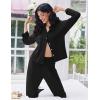 Ekouaer Women Pajamas Set Long Sleeve Sleepwear Button Down Pjs Soft 2 Piece Loungewear with Long Pants(Black)