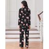 Ekouaer Women Pajamas Set Long Sleeve Sleepwear Button Down Pjs Soft 2 Piece Loungewear with Long Pants(Black With Pink Hearts)