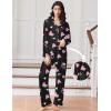 Ekouaer Women Pajamas Set Long Sleeve Sleepwear Button Down Pjs Soft 2 Piece Loungewear with Long Pants(Black With Pink Hearts)