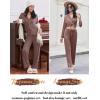Ekouaer Women Pajamas Set Long Sleeve Sleepwear Button Down Pjs Soft 2 Piece Loungewear with Long Pants(Brown)