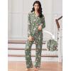 Ekouaer Women Pajamas Set Long Sleeve Sleepwear Button Down Pjs Soft 2 Piece Loungewear with Long Pants(Christmas Green)
