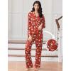 Ekouaer Women Pajamas Set Long Sleeve Sleepwear Button Down Pjs Soft 2 Piece Loungewear with Long Pants(Christmas Red)