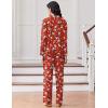 Ekouaer Women Pajamas Set Long Sleeve Sleepwear Button Down Pjs Soft 2 Piece Loungewear with Long Pants(Christmas Red)