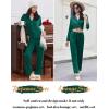 Ekouaer Women Pajamas Set Long Sleeve Sleepwear Button Down Pjs Soft 2 Piece Loungewear with Long Pants(Dark Green)