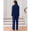 Ekouaer Women Pajamas Set Long Sleeve Sleepwear Button Down Pjs Soft 2 Piece Loungewear with Long Pants(Navy Blue)